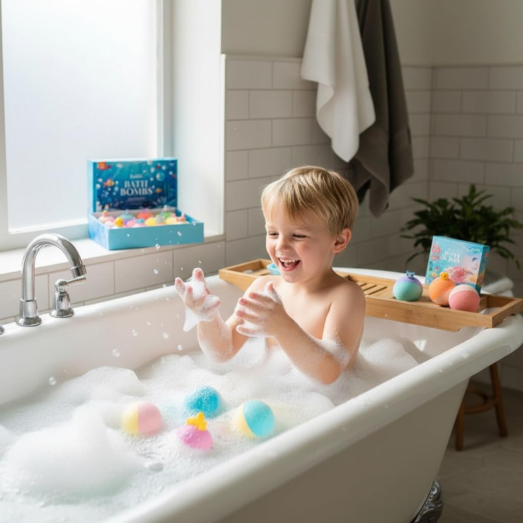 Kids Bath Bombs with Surprise Toys Inside pack of 6