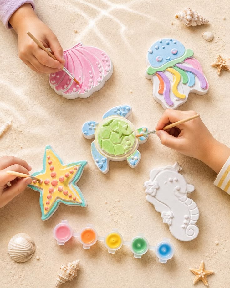 DIY Paint Kit For Kids Creative Play And Party Favors With Unpainted Plaster Figures Daisy Grapes Pineapple