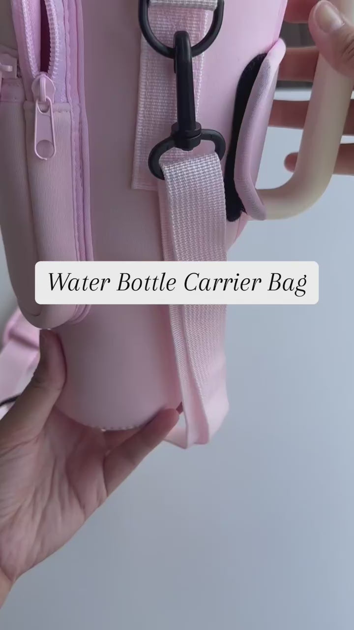 40oz Tumbler Bag with Phone Pocket – Blush Pink Insulated Cup Holder Carrying Bag with Adjustable Strap (Color Pink)